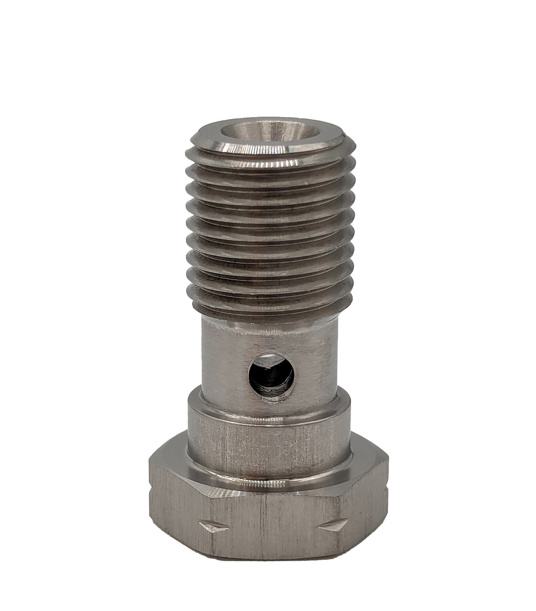 thumbnail image 2 of M12 X 1.25 Banjo Hose Barb Bolt Fittings Kit – 12mm ID, 7mm Barb – 2 Bolts, 2 Banjos, 4 Washers – X AUTOHAUX 2 of 5