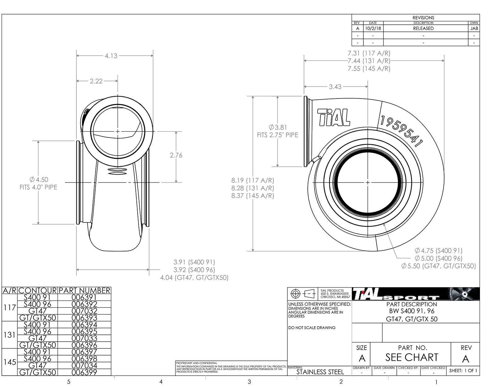 FP400 88HTZ Race Turbocharger – Forced Performance